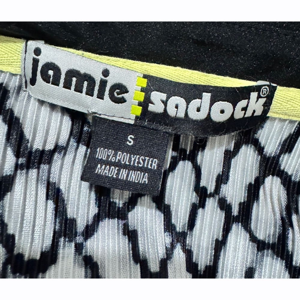 Jamie Sadock Sleeveless Golf Top Zip Mock Neck Black White Print Small - Picture 8 of 8